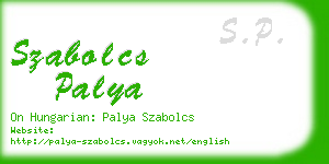 szabolcs palya business card